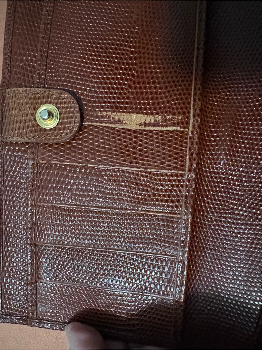 Salvatore Ferragamo Brown Textured Leather Wallet with Gold Gancini - Picture 9 of 12